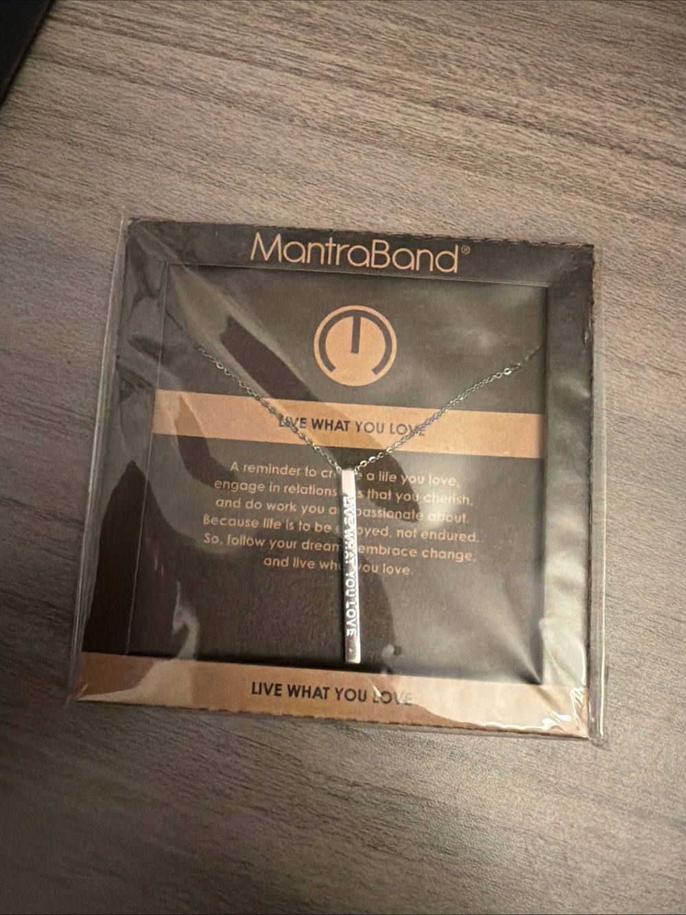 MantraBand Silver Vertical Bar Necklace with Engraved Mantra - Picture 1 of 4